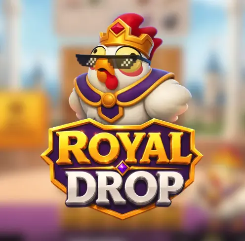 Imagen de Royal Drop con un pollo y el logotipo